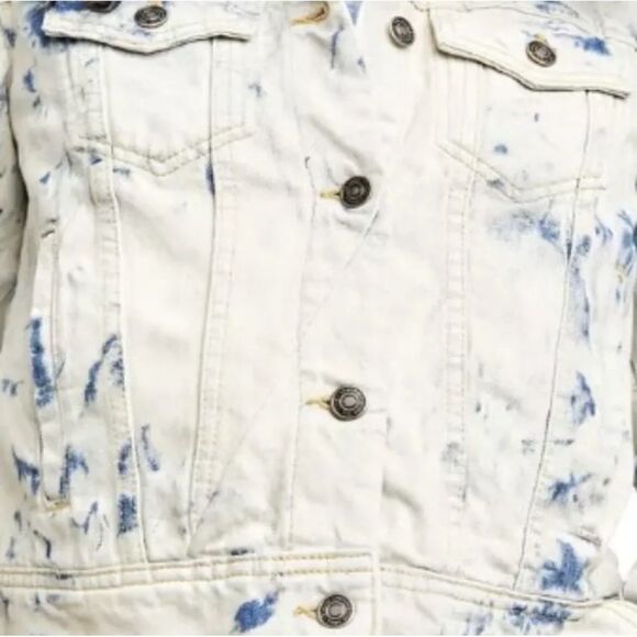 NWT Free People Rumors  Denim Jacket  Tie Dye Blue Denim Size XS - Picture 4 of 6